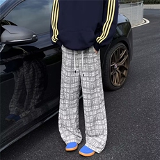 格子裤子男女士韩版潮流高街帅气百搭2024冬季ins长裤K5973-P41，男装休闲裤，星座412-2