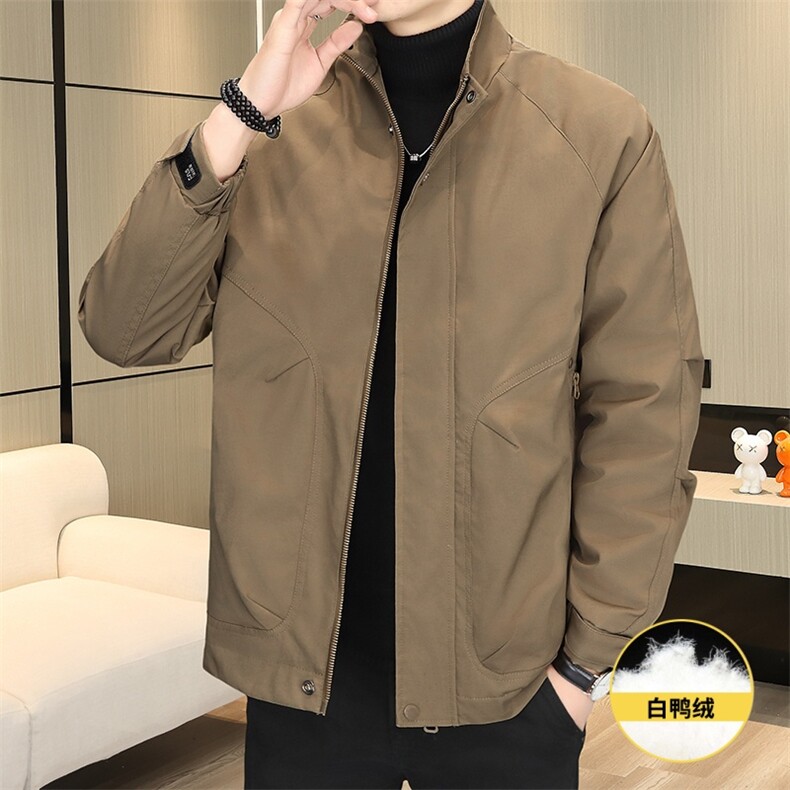 羽绒服男新标50白鸭绒夹克外套休闲时尚立领男士上衣Y3076-P140,男装夹克,星座310B-3