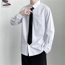长袖衬衫男情侣宽松衬衣潮流韩版学院风衬衫上衣服CS20-P30送领带图片