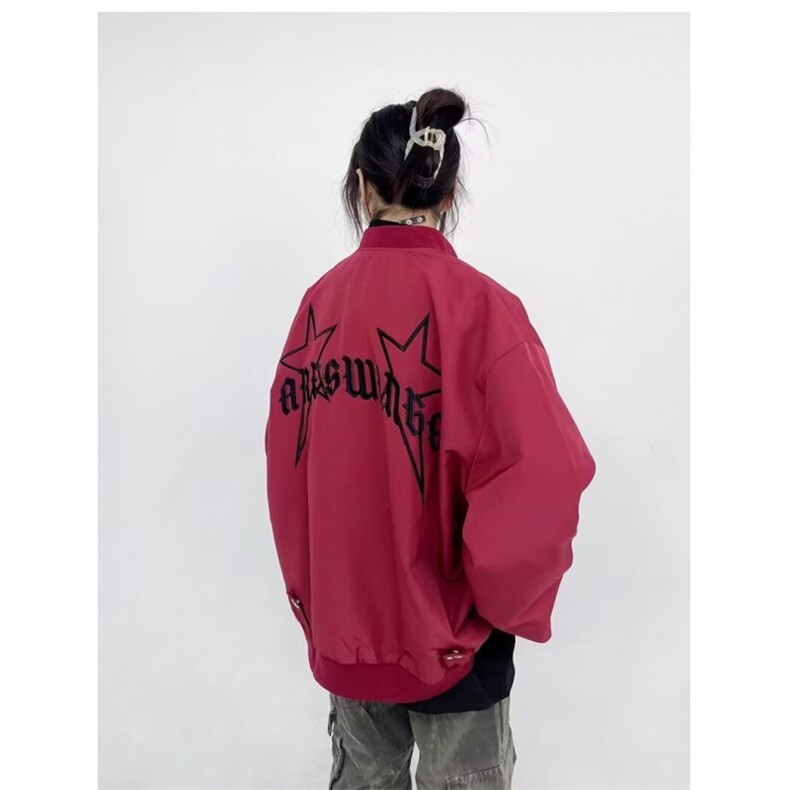美式复古棒球服外套女秋季2025新款潮牌高街设计感小众飞行夹克,男装夹克,星座506A