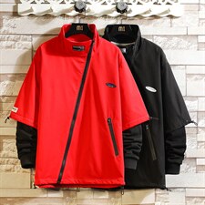 7XL-M加肥加大码立领夹克男2023秋季新款帅气本命年红色外套控98图片