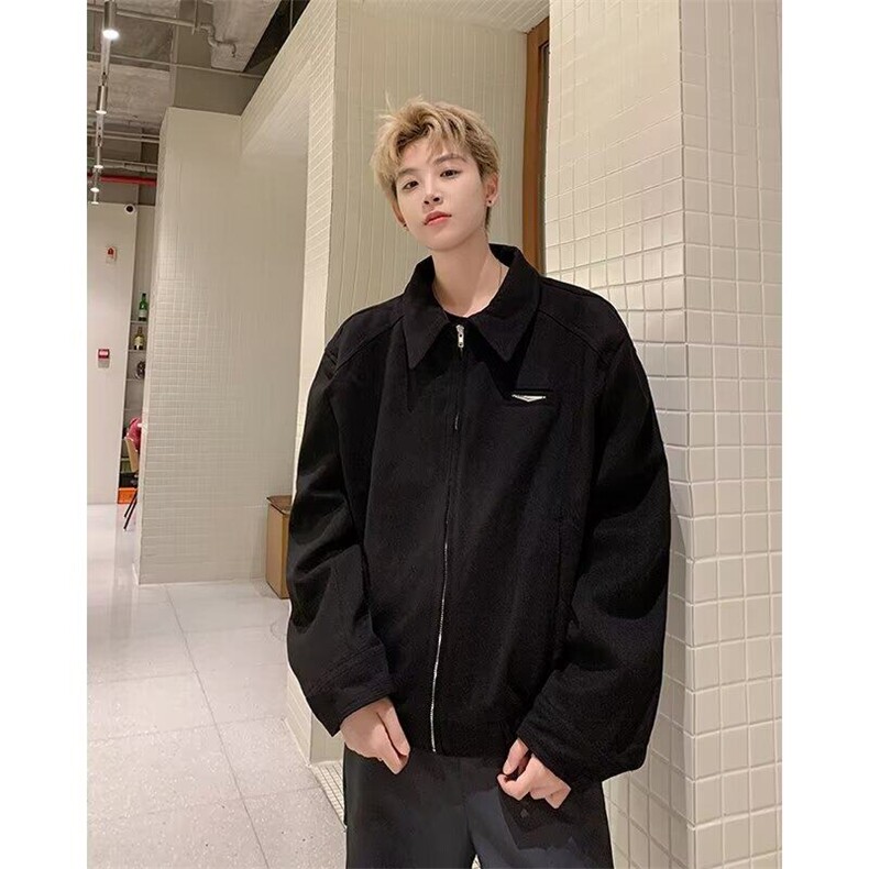 飞行员夹克男春季痞帅高级感美式复古垫肩棒球服外套W6291-P72,男装夹克,星座412-2