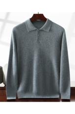 2025年秋季时尚百搭通勤简约休闲男PoLo领，男装羊绒套衫，鑫萬耀羊绒