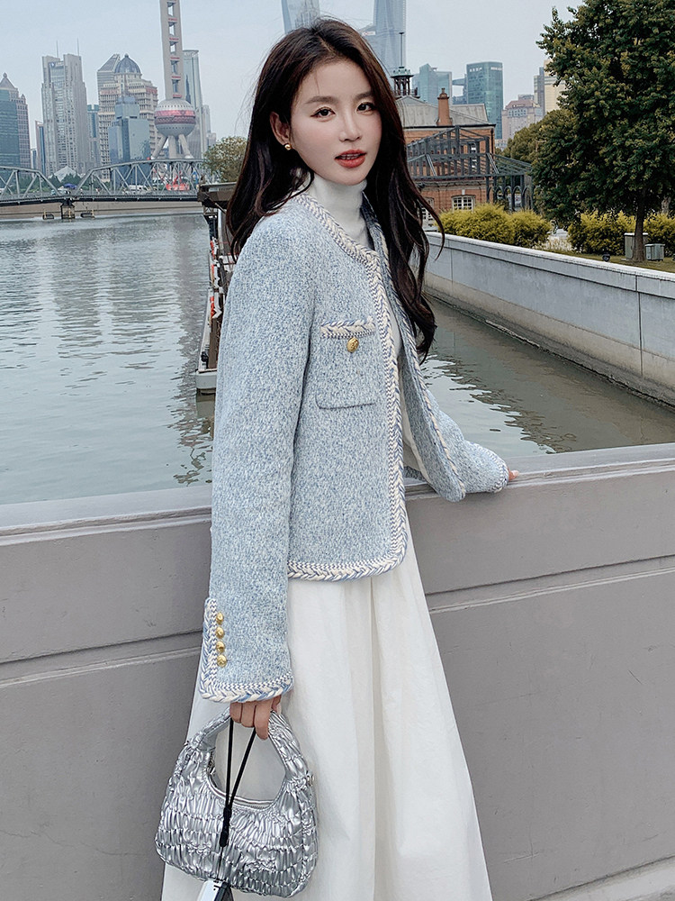 秋冬轻奢新中式法式复古外套短外套小香风小众上衣气质网红时尚,女装短外套,浙宝305