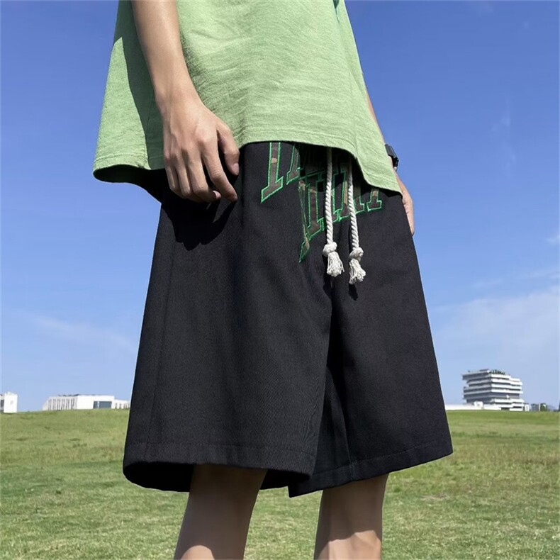 休闲短裤男夏季新款美式五分裤高街潮牌宽松运动沙滩裤D9044-P35,男装牛仔裤,星座1008-1