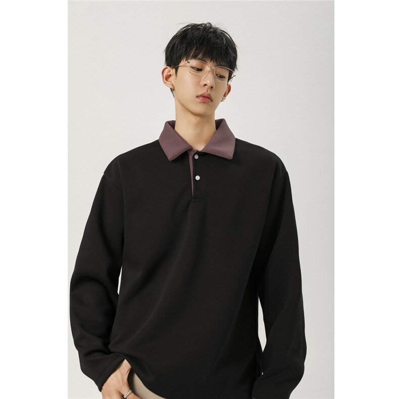 2026春季新款拼接POLO衫卫衣重磅400克PL2551-特批40控78，男装Polo衫，电商A072