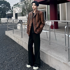 (图）蛇皮元素皮衣西装外套酷飒西服2823-P135（裤子2611），男装西服，星座910-5