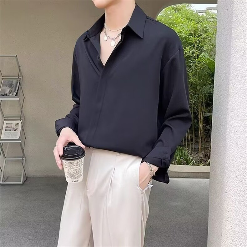 1506/QC080/P31秋季轻熟风简约男士百搭免烫内搭衬衣休闲打底衫,男装T恤,星座1506