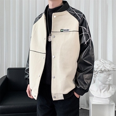 精品秋冬装飞行棒球服男女夹克毛呢拼皮刺绣轻熟JK1701-P115爆景C，男装夹克，星座401