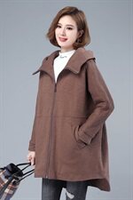 2020冬季新款加棉休闲宽松卫衣舒适保暖棉外套，女装棉衣/棉服，叶笙衣