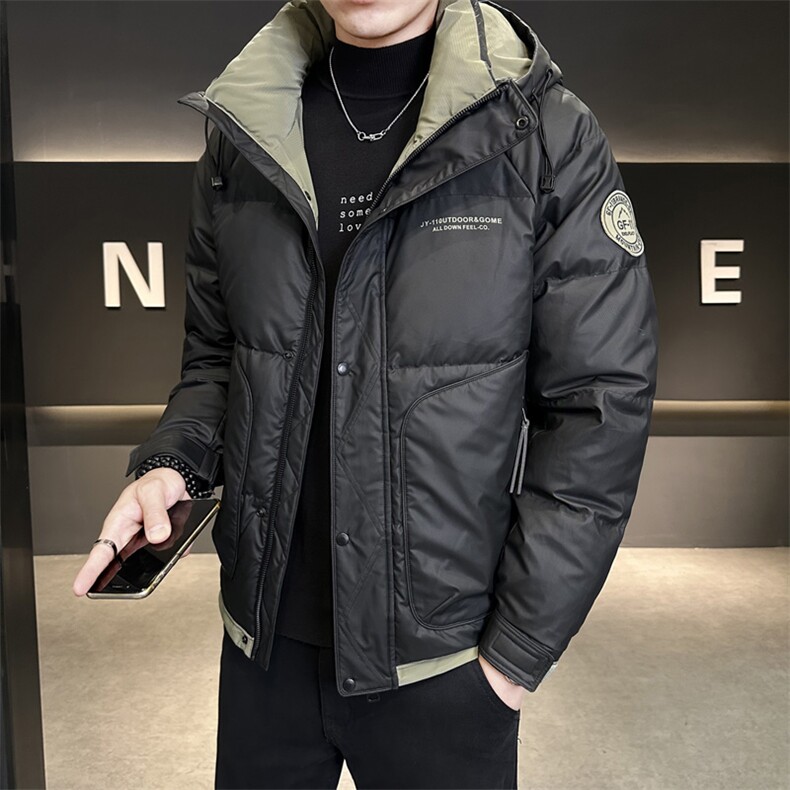 冬季店主风新款连帽羽绒服男 短款保暖羽绒外套Y5502-P165图片