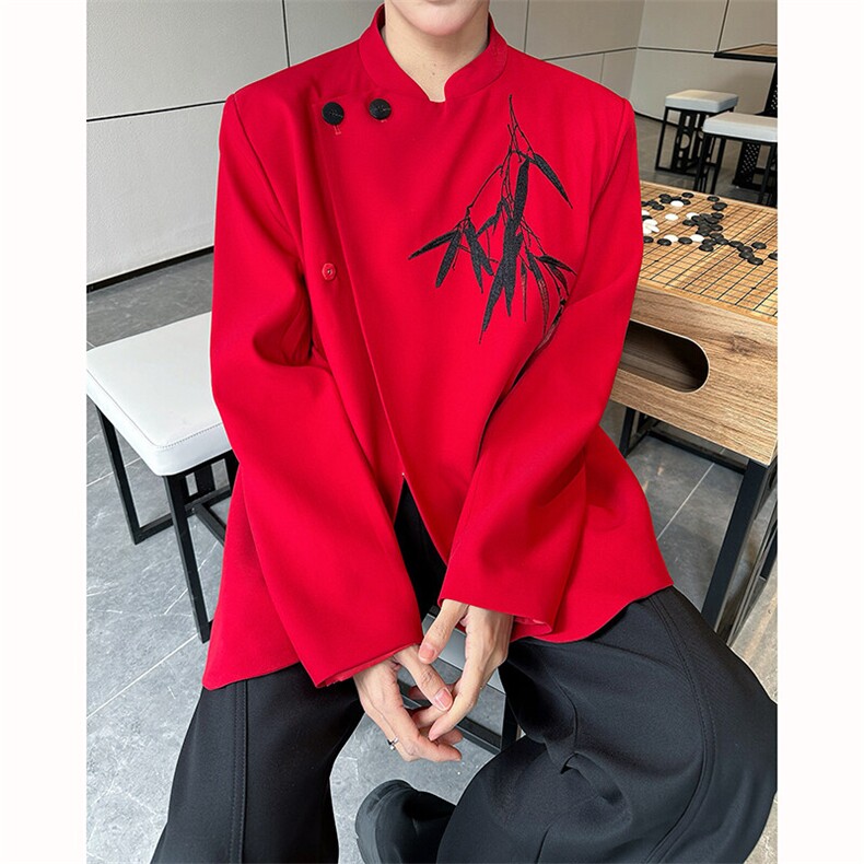 现货！25喜庆婚礼敬酒服新中式重工刺绣竹子西服外套xz109-p148图片