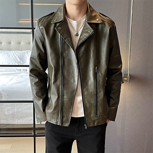 美式复古机车服pu皮衣外套男士潮流帅气休闲短款高级感ME007-P75图片