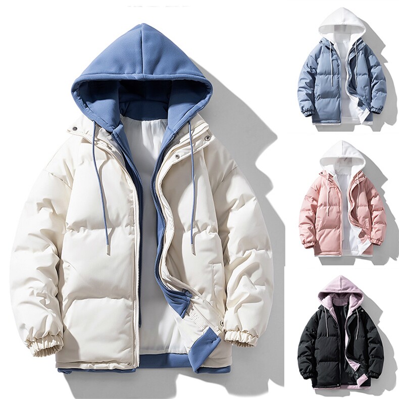 2025冬新款加绒加厚假两件棉袄大码宽松棉衣潮XZ102A-4-22091-P95,男装棉衣,星座211-2