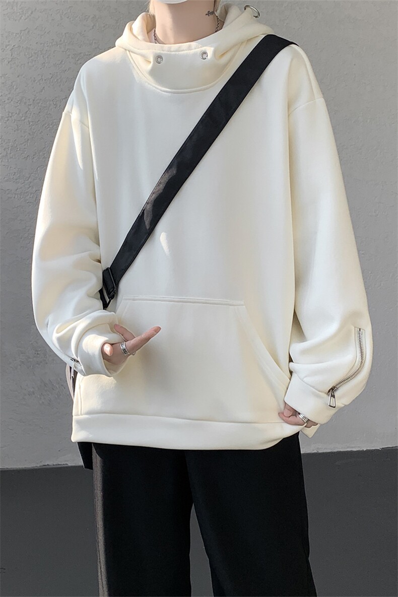 仓库现货WY10168-特批48控88半高领小众酷帅拉链男大码华棉卫衣,男装卫衣,电商A059