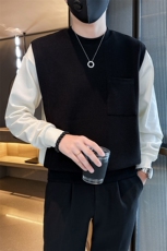 2025秋冬新款社会小伙假两件卫衣男帅气外套W12P75控108，女装短外套，电商B276A