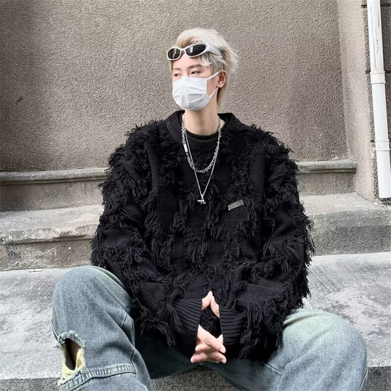 毛衣男慵懒风秋冬季美式高街潮牌ins宽松休闲针织衫M108-P53,男装针织衫/毛衣,星座1109-3