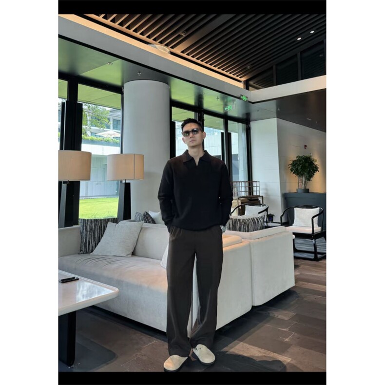 肌理感条纹毛衣针织衫海鸥领打底衫16807-P65,男装T恤,星座1012-1
