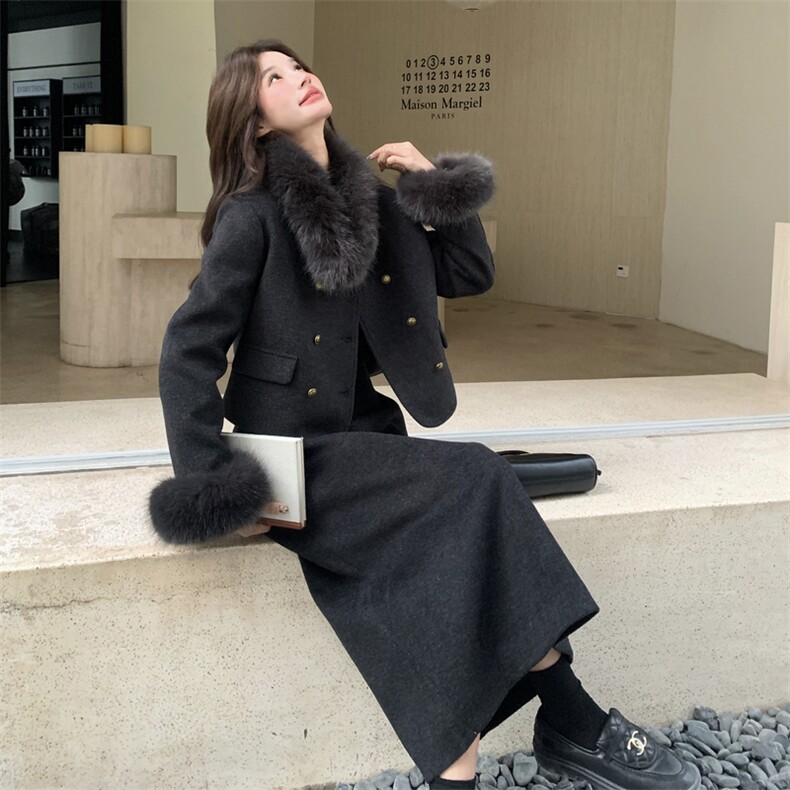 【冬装】极简风时尚气质白鸭绒小香套装2D148-A367-P280-K415,女装套装/套裙,2D148