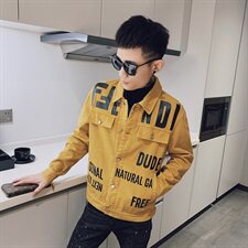 秋冬社会小伙休闲水洗牛仔翻领工装外套夹克主推HA01-P135控165，男装夹克，星座308A