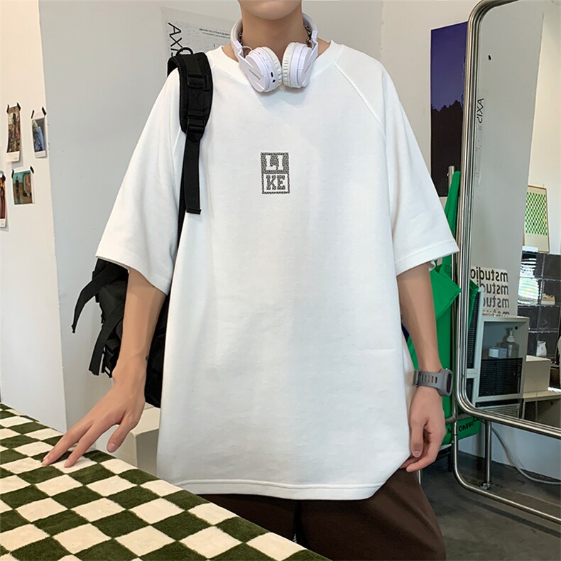 新款夏季短袖珠地面料宽松简约落肩男士T恤ZDY3409-P46图片