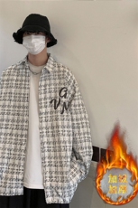 1港风长袖衬衫男大码中性情侣潮大皂风衬衫男CCS8019P45加绒P55，男装衬衫，星座226-2