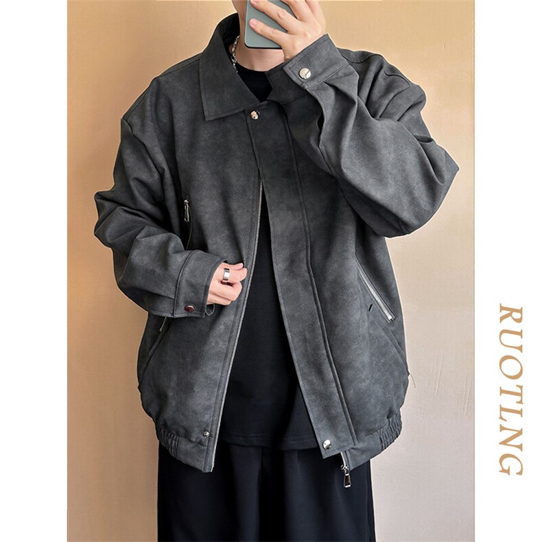 现货-春秋美式复古皮衣男潮牌街头时尚外套皮夹克-AP23064-P115,男装夹克,电商A351