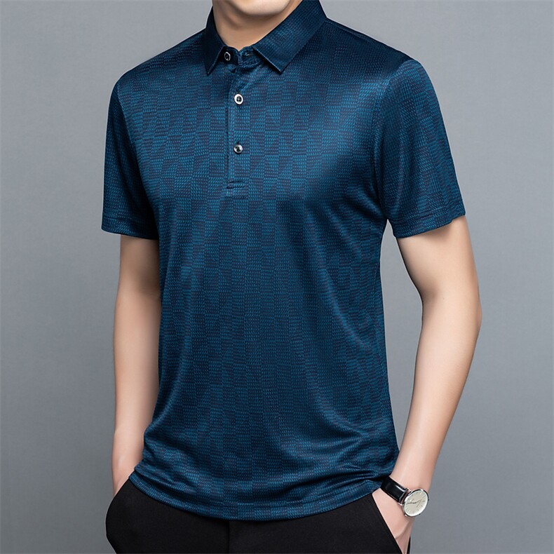 夏季新款男士翻领短袖t恤中年有领男装上衣服休闲POLO衫,男装T恤,电商B212（原钱塘6029）
