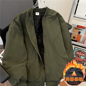新款秋冬男士夹棉保暖夹克潮流复古时尚棒球服外套上衣图片
