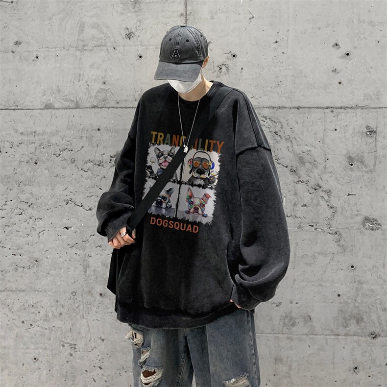 美式潮牌重磅水洗做旧连帽卫衣力推大码男XZ517A-2-Y7755-P58,男装卫衣,星座517A-2