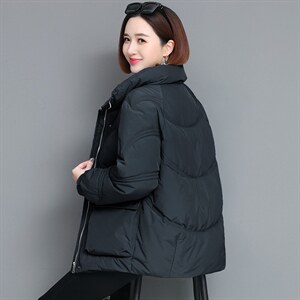 时尚简约大气棉服外套 显瘦保暖女士冬装新款图片