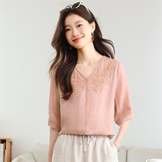 棉麻休闲女夏装2025夏季新款妈妈洋气高端时尚苎麻裤子，女装衬衫，独衣靓