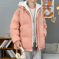 2024冬季新款棉衣男女情侣假两件宽松连帽加厚棉服潮WT08无标-P60，男装棉衣，星座1402-1