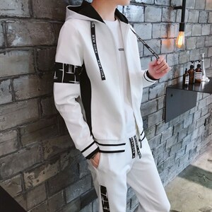 秋季新品卫衣开衫连帽外套青年宽松休闲两件套装男A172-P60，男装休闲套装，电商A086