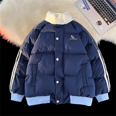 潮拼接条纹面包服棉衣男女冬季保暖宽松运动撞色棉袄TT8857P80，男装棉衣，星座1013-5