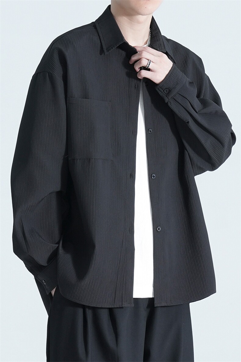 现货高街休闲长袖衬衫外套男情侣同款复古上衣外套CS001-特P38,男装衬衫,电商A178