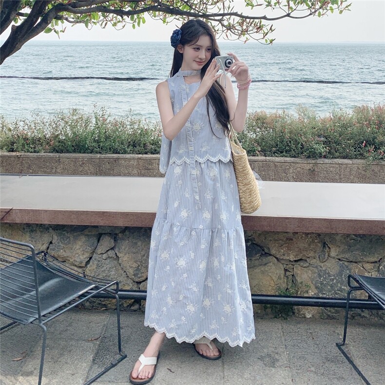 夏季新款韩系甜美减龄百搭显瘦开衫+半身裙两件套套装女,女装套装/套裙,2C159