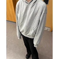 复古个性解构灰色连帽卫衣宽松百搭常规款休闲套头上衣W102，男装卫衣，星座1116A（原606A-3）