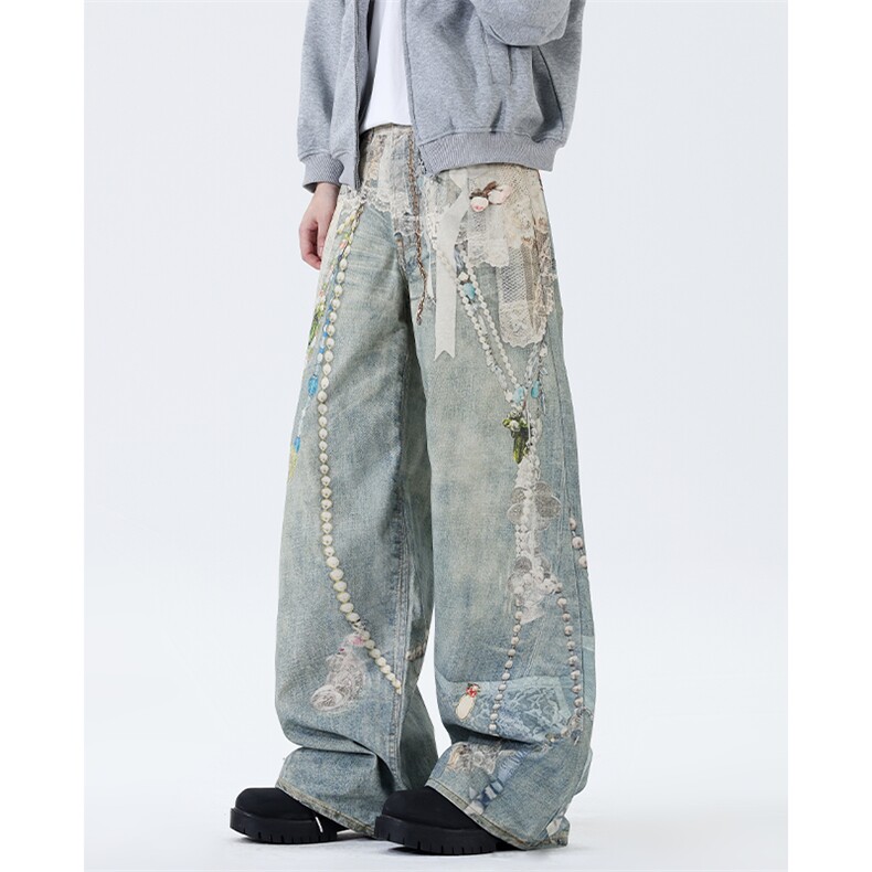 【高质量现货特批55量大可谈】男女数码印花牛仔裤610A-33131,男装牛仔裤,星座610A