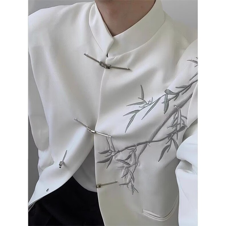 竹刺绣订婚礼西服风本命红新中式西装外套大码S-5XLJK0028P60,男装西服套装,星座1013-1
