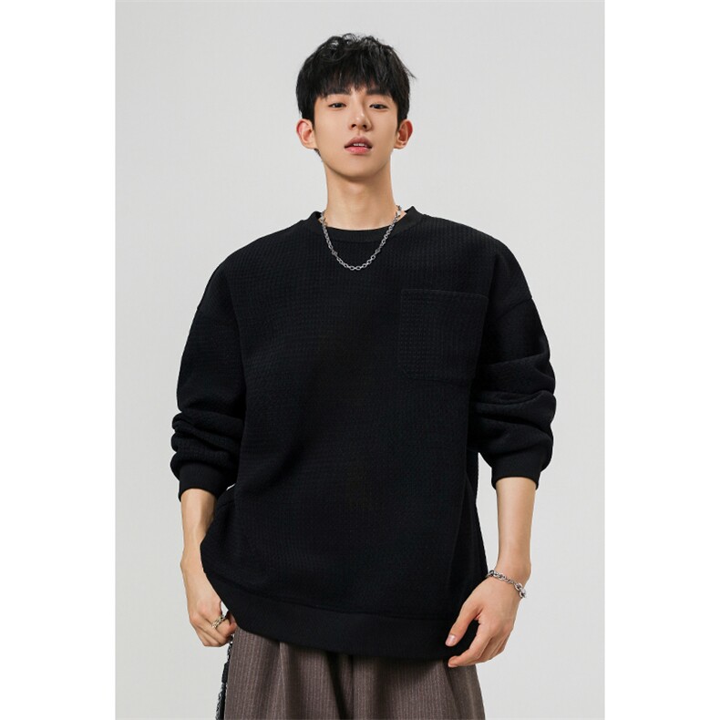2026春季新款无影墙大码基础款圆领卫衣M-5XHW25836-特P35,男装卫衣,电商A022