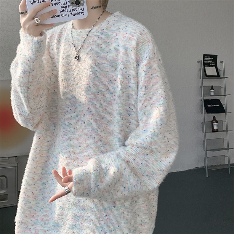 WY10156-特批40 控78 新款圆领简约套头宽松大码卫衣糯米衣服男图片
