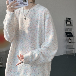 WY10156-特批40 控78 新款圆领简约套头宽松大码卫衣糯米衣服男图片