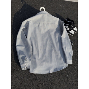 美式ins高街暗黑宽松条纹长袖衬衫SY2540-S-3XL-特P35图片