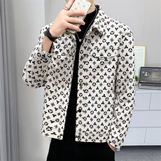 2025新款潮流休闲百搭帅气翻领工装夹克男装衣服1018-JK910-P85，男装棉衣，星座1018