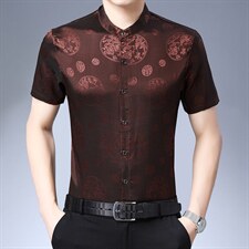 宽松潮流休闲衬衫夏季新款中青年男士短袖简约衬衣高端潮打底上衣，男装衬衫，电商B212（原钱塘6029）