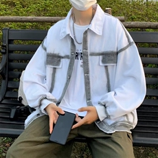 秋季潮牌小众设计感牛仔外套男潮流工装休闲情侣夹克W3751-P70，男装夹克，星座512-2