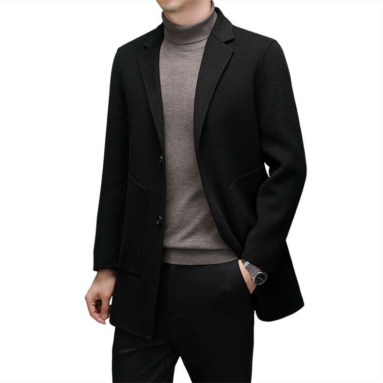 M6819-78钱塘2020-3商务休闲冬季厚款百搭中年男士毛呢外套P325,男装毛呢大衣,钱塘207-3