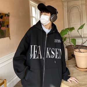 美式复古连帽开衫卫衣男春23年新款宽松潮牌外套-JK23104-P75控98图片