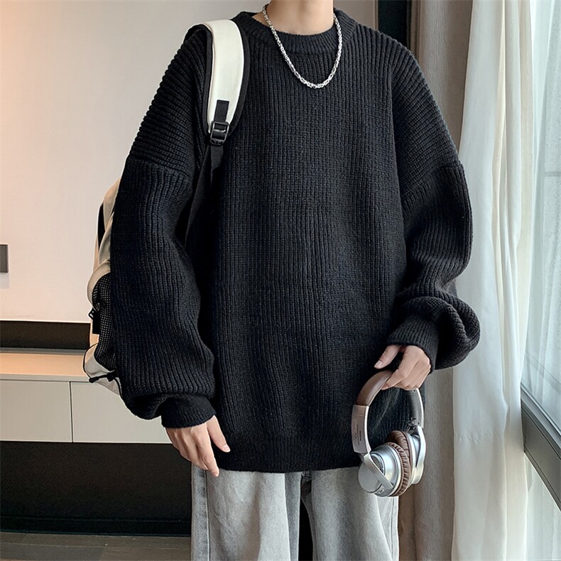 2025新款针织衫男士潮流圆领套头宽松ins毛衣XZ212-1-QMY5684-P45,男装针织衫/毛衣,星座212-1